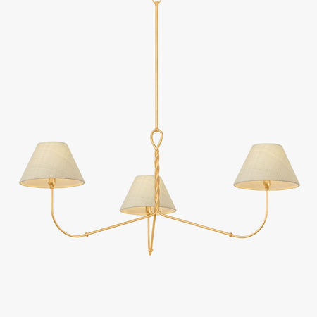 Dalton  3 Arm Gold Chandelier
