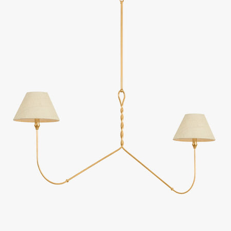 Dalton Twisted Gold Linear Chandelier