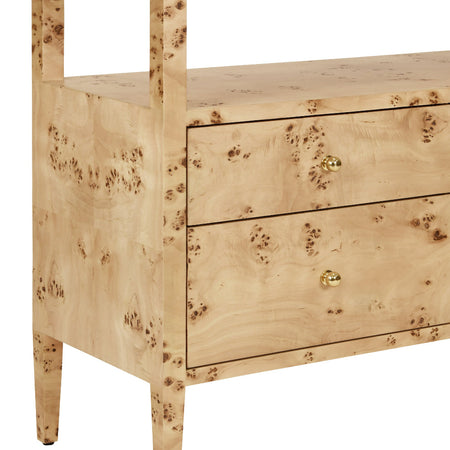 Damien Six Drawer Burl Console Table - Dear Keaton