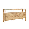 Damien Six Drawer Burl Console Table
