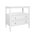 Damien White Lacquered Linen Side Table