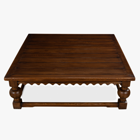 Dartford Coffee Table - Scalloped Edge Brown Wood