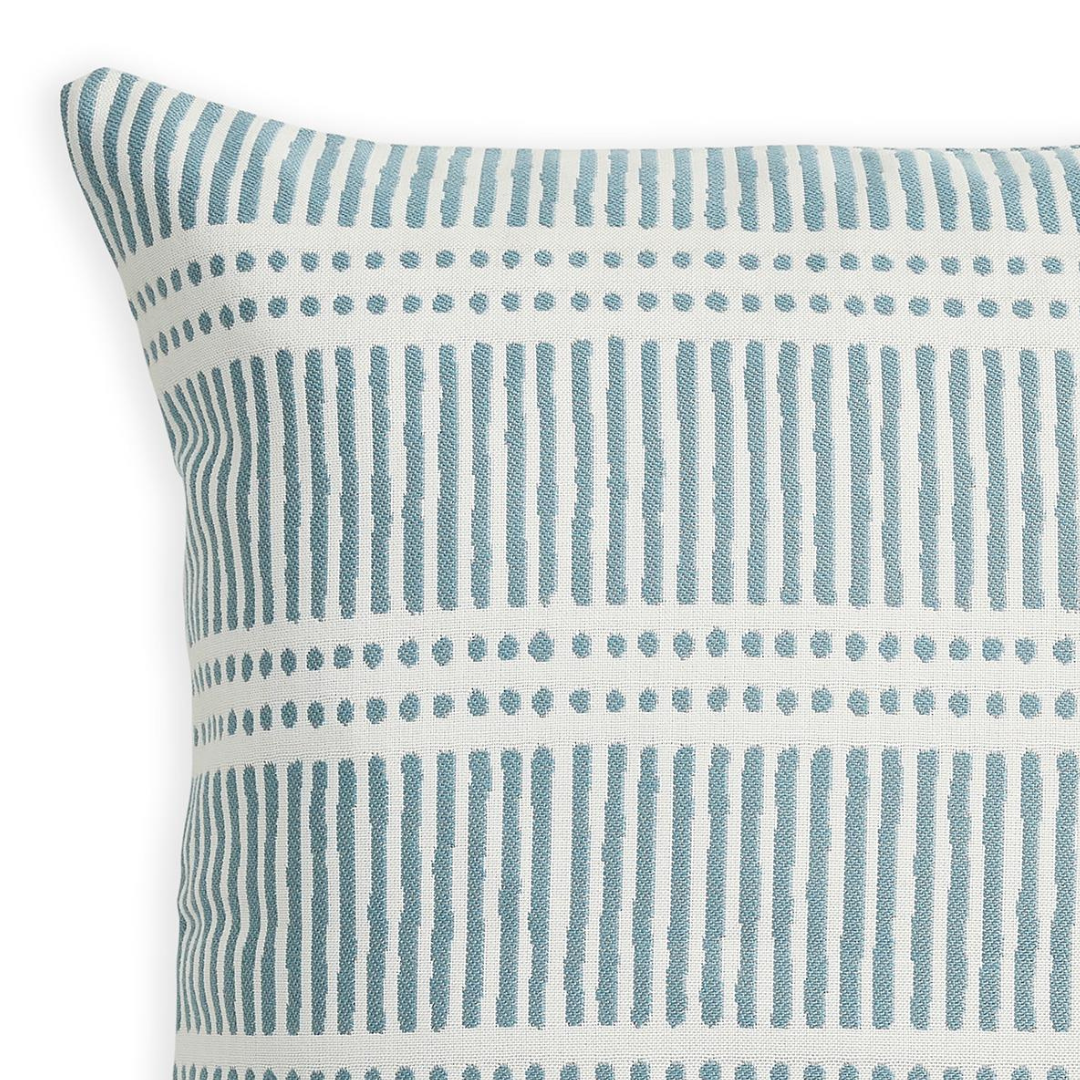 Dash Dot Mineral Outdoor Sunbrella Pillow Cover closeup