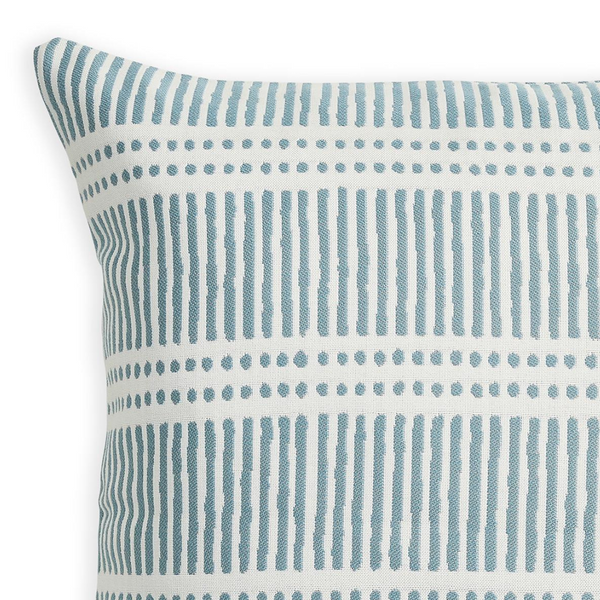 Dash Dot Mineral Outdoor Sunbrella Pillow Cover closeup