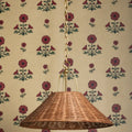 Davida Woven Rattan Pendant with wallpaper