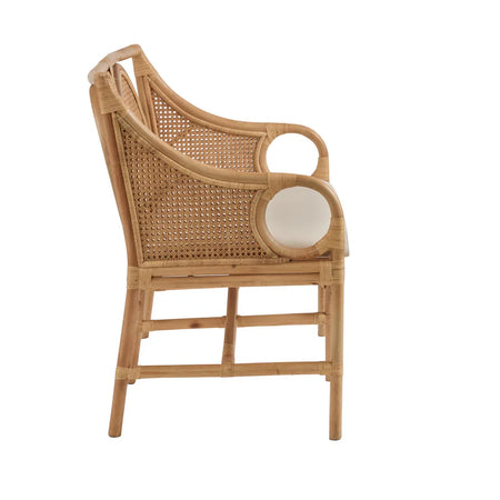 Deauville Rattan Bench side view