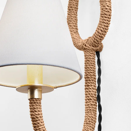 Del Ray Plugin Sconce Woven Closeup
