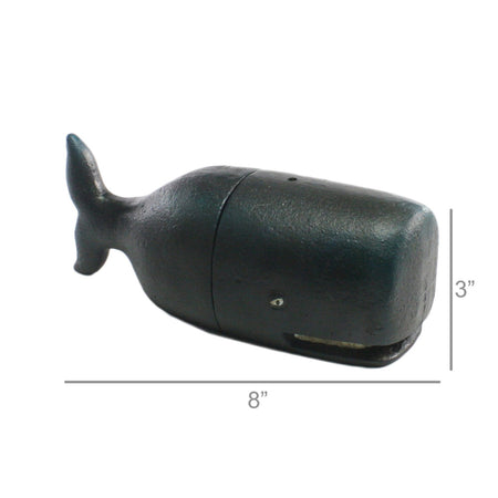 Deep Blue Whale Cast Iron Bookend dimensions