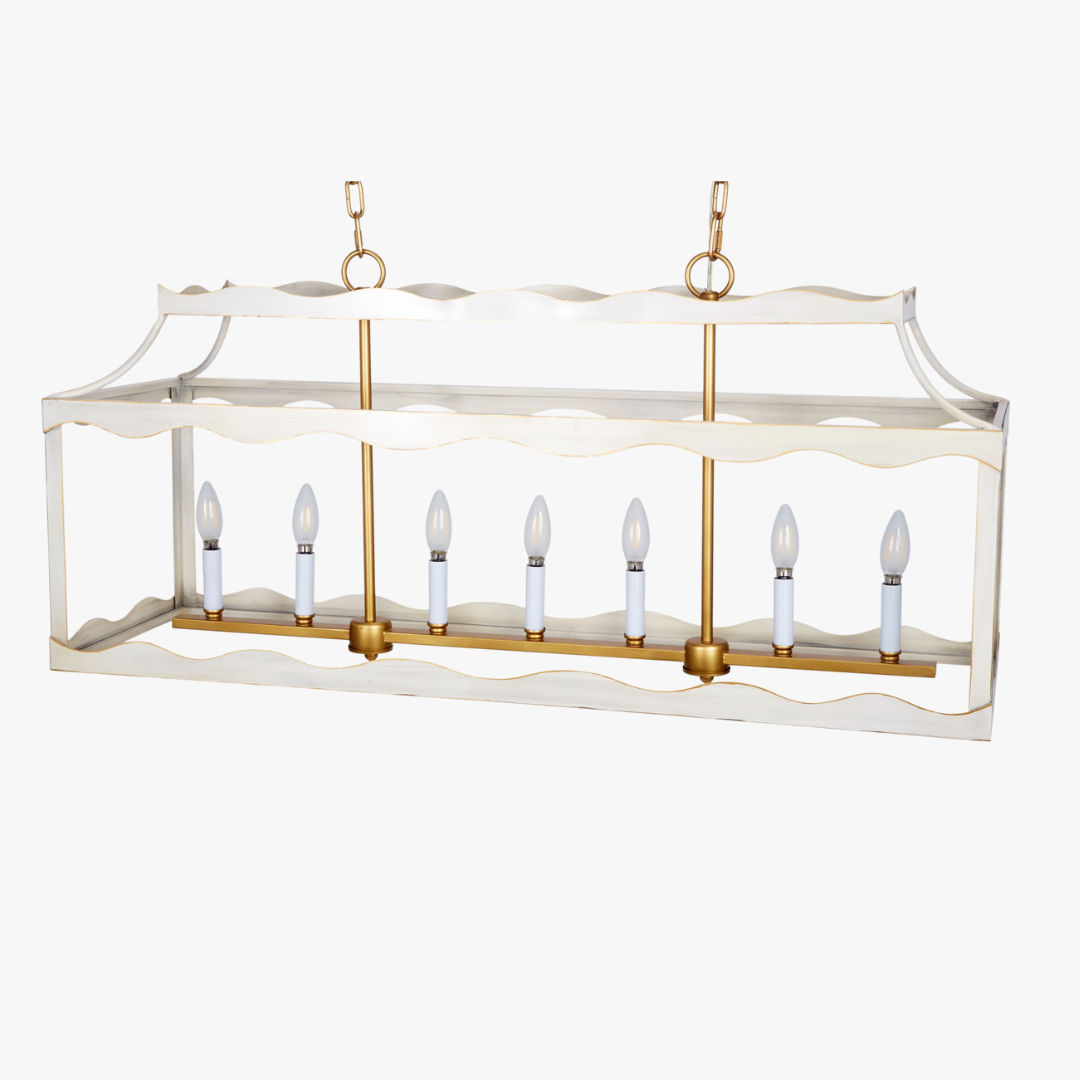 Del Mar Ivory Gilded Linear Pendant by Dear Keaton