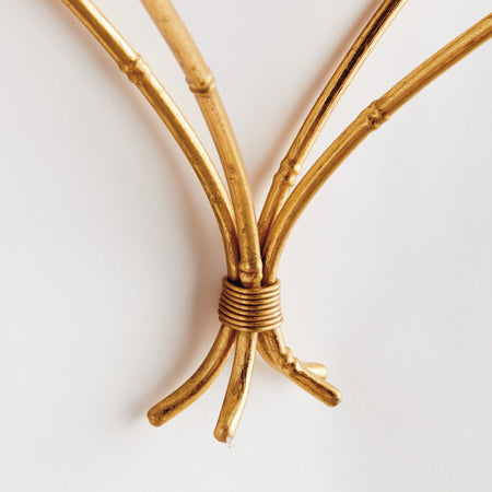 Delancey Bamboo Style Gold Wall Bracket closeup