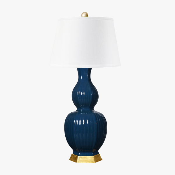 Navy Lcmp Delaney Navy Lamp - Gourd Shape Lamp - Dear Keaton