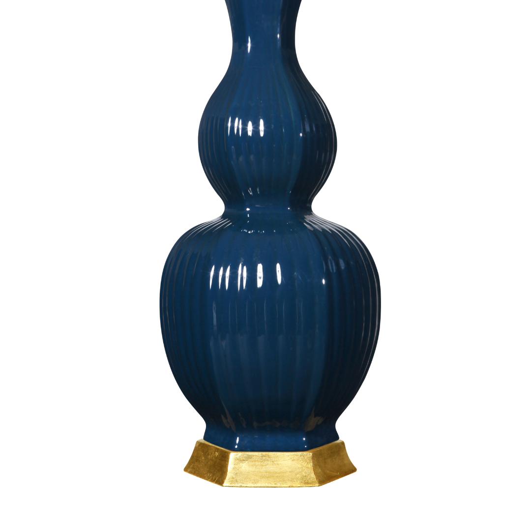 Navy Lcmp Delaney Navy Lamp - Gourd Shape Lamp - Dear Keaton