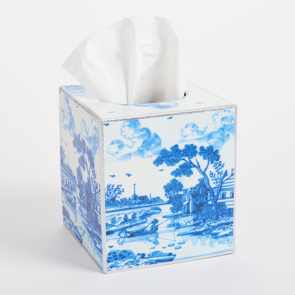 Delft Landscape Tissue Box Cover with tissues