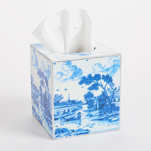 Delft Landscape Tissue Box Cover - Decoupage Tissue Box - Dear Keaton Delft Landscape Tissue Box Cover - Decoupage Tissue Box - Dear Keaton