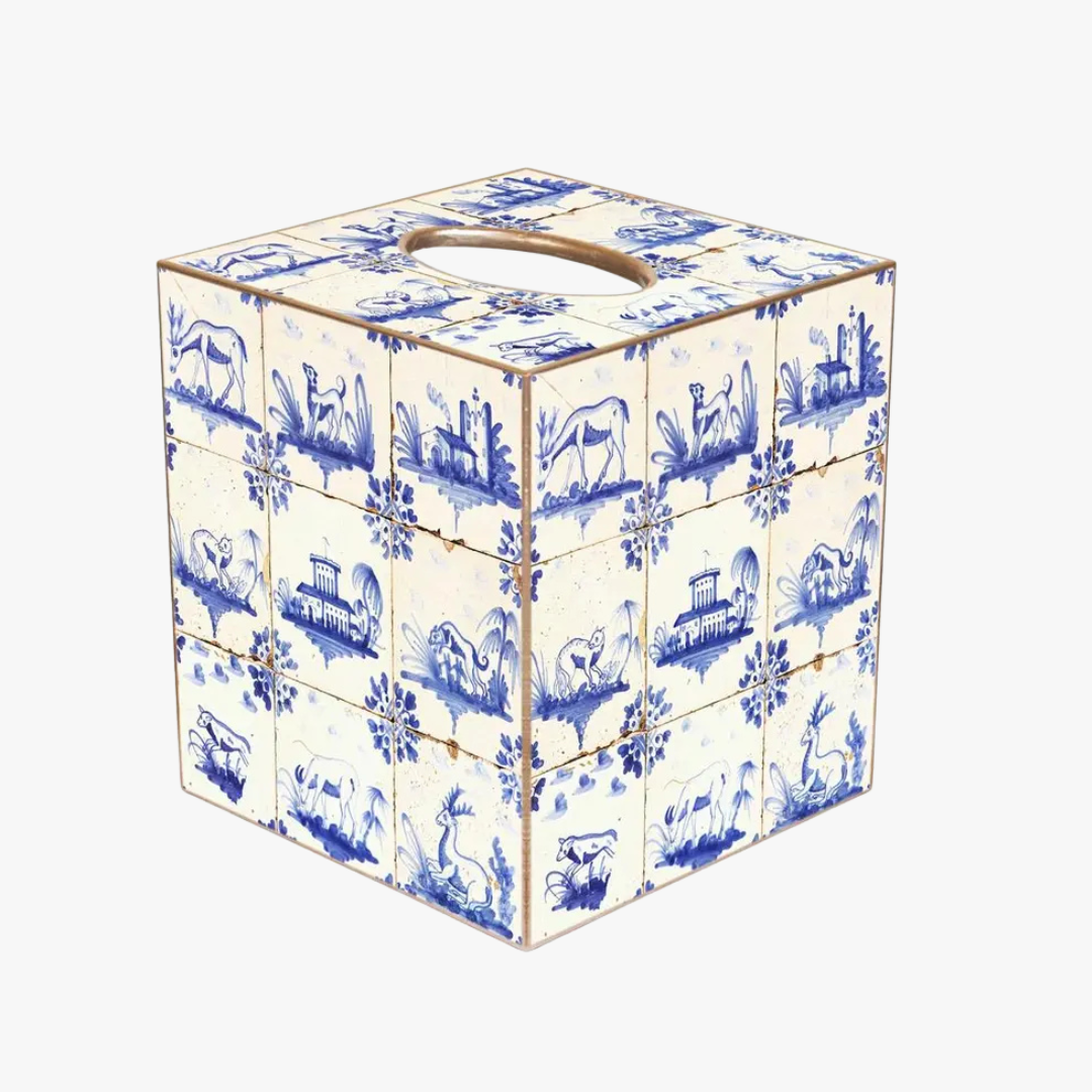 Delft Tile Tissue Box Cover