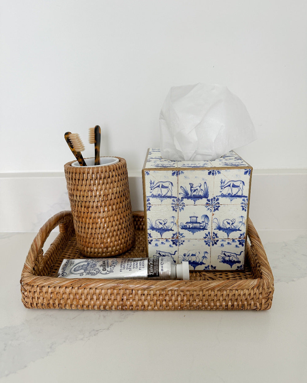 Delft Tile Tissue Box Cover - Blue Dutch Designs - Dear Keaton