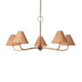 Delphine Large Rattan Chandelier illuminated