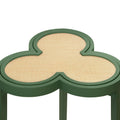 Deschamps Green Accent Table - grasscloth top