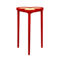 Deschamps Red Matte Lacquer Clover top table side view