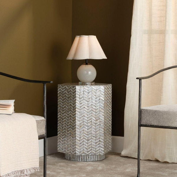 Dottie Taupe Mini Lamp on stool