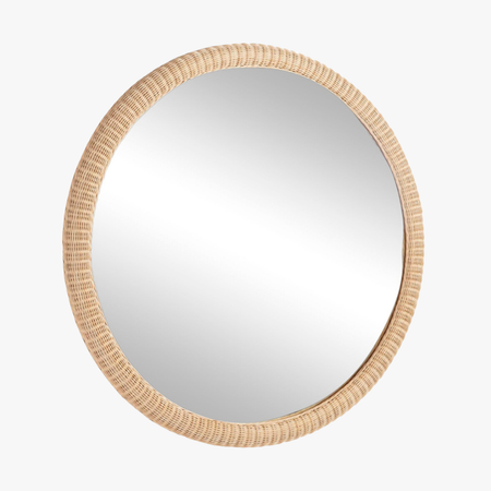 Dunmore Round Wicker Mirror