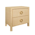 Miles Natural Grasscloth Nightstand with two drawers