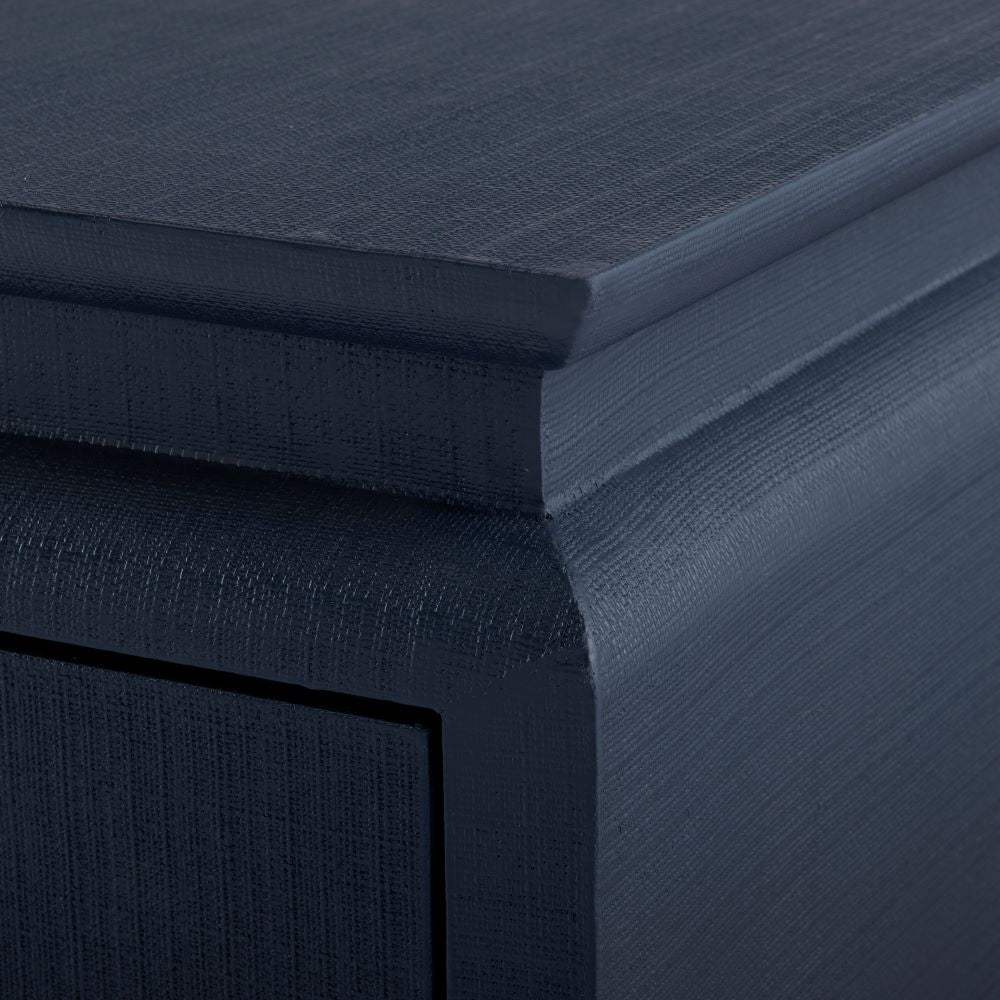 Zuri Storm Blue Dresser - Lacquered Linen Furniture - Dear Keaton