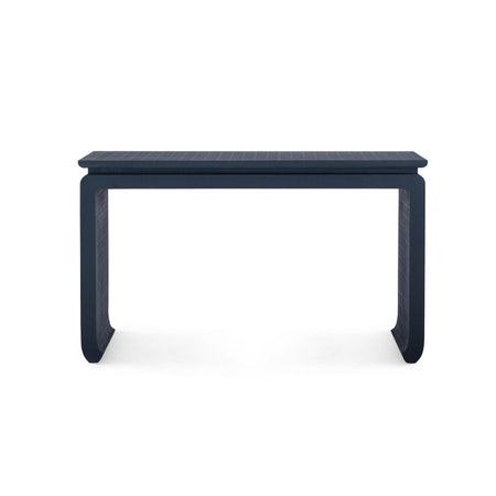 Zuri Storm Blue Console - Lacquered Linen Finsih
