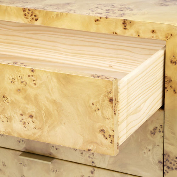 Etienne Burl Wood Dresser - Drawer Interior detail
