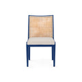 Florian Sea Blue Chair with woven cane back