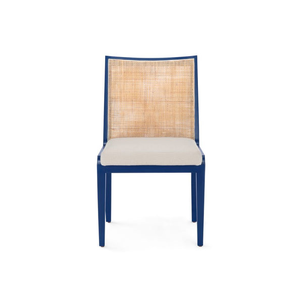 Florian Sea Blue Chair with woven cane back