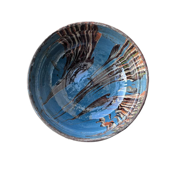 Marbleized Blue Bowl interior