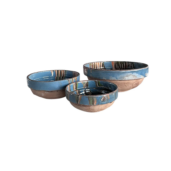 Marbleized Blue Bowls - three sizes