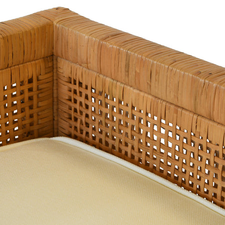 Eastbourne Woven Cane Bench Closeup
