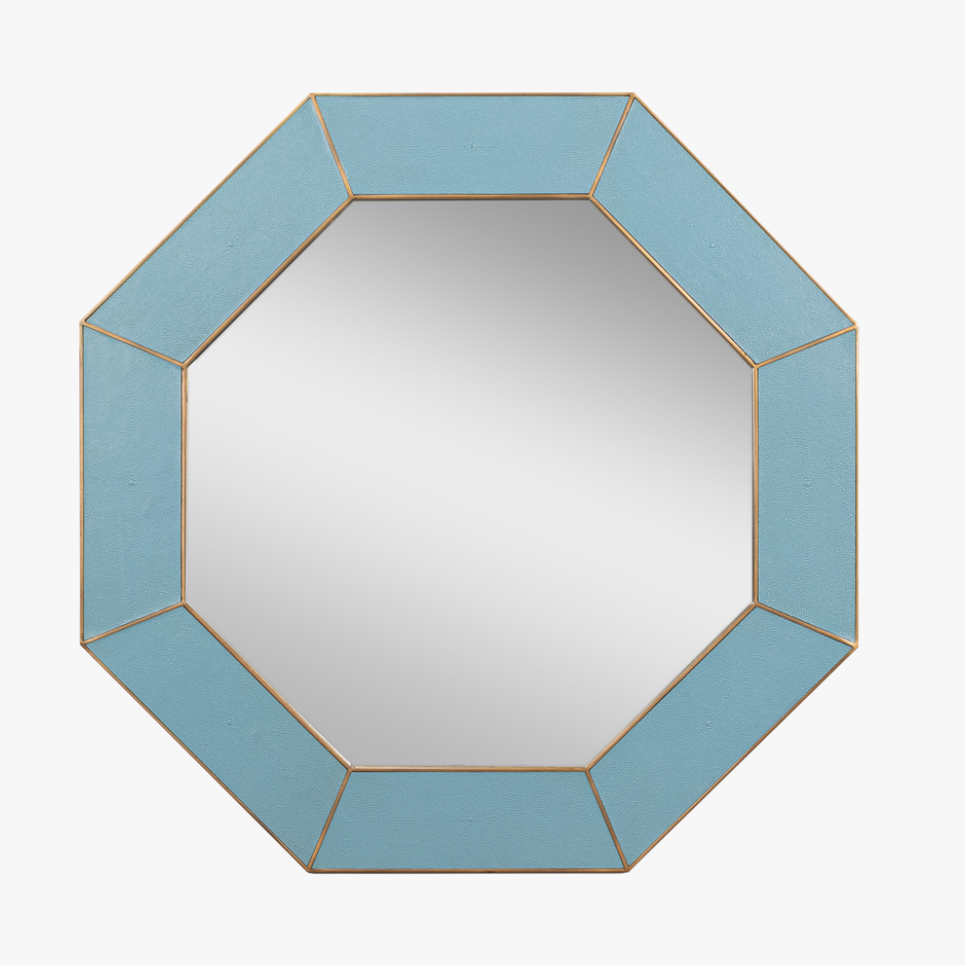 Edgar Chambray Shagreen Mirror by Dear Keaton