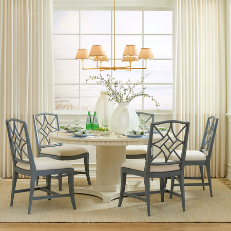 Edith Fog Side Chairs styled in off white room