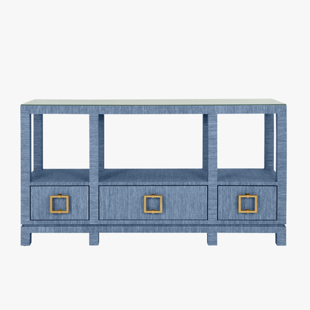 Edmond Blue Grasscloth Console