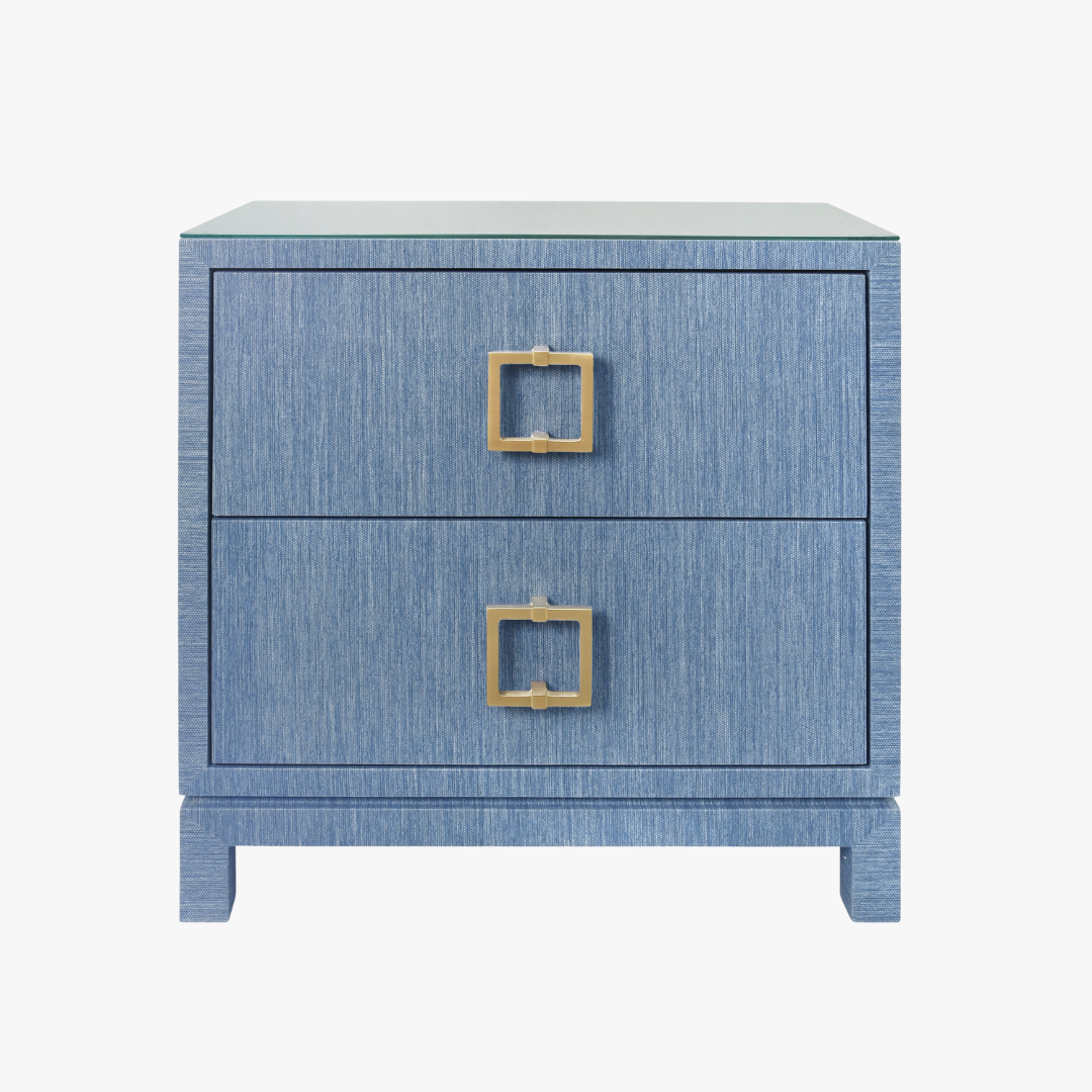 Edmond Blue Grasscloth Nightstand by Dear Keaton