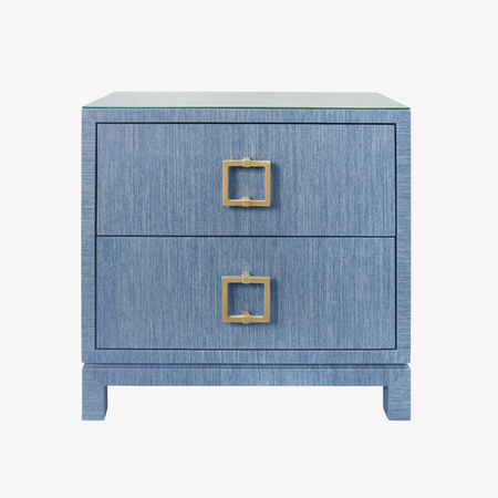 Edmond Blue Grasscloth Nightstand
