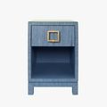 Edmond Blue Grasscloth Side Table