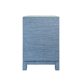 Edmond Blue Grasscloth Side Table back view