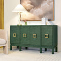 Edmond Forest Grasscloth Buffet styled in living room with cloud art
