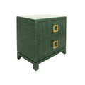 Edmond Forest Grasscloth Nightstand angle view