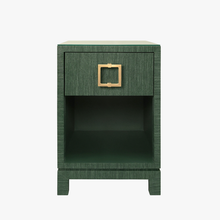 Edmond Forest Grasscloth Side Table