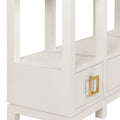 Edmond White Lacquered Linen Console Table