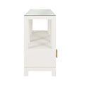 Edmond White Lacquered Linen Console end view