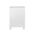 Edmond White Lacquered Linen Side Table - side view