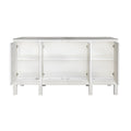 Edmond White Textured Linen Buffet with open doors