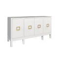 Edmond White Textured Linen Four Door Buffet