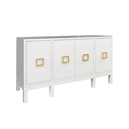 Edmond White Textured Linen Four Door Buffet
